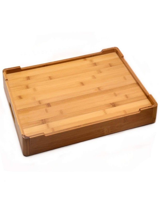 Bamber Large Bamboo Serving Tray Decorative Coffee Tea Platter 18 x 13 x 1.2 Inches - Image 4