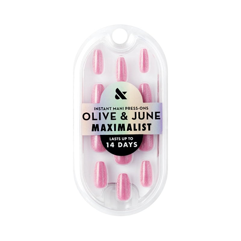 Olive & June Maximalist Instant Mani Press-On Nails (Glue) | 42 Fake Nails, 21 Sizes | Non-Toxic, Long-Lasting Big, Bold Gorgeous Realistic Look | Salon-Quality at Home | Medium, Coffin | Rose Velvet - Image 2