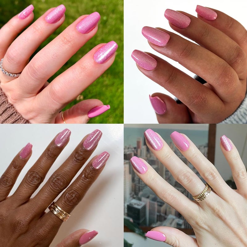 Olive & June Maximalist Instant Mani Press-On Nails (Glue) | 42 Fake Nails, 21 Sizes | Non-Toxic, Long-Lasting Big, Bold Gorgeous Realistic Look | Salon-Quality at Home | Medium, Coffin | Rose Velvet - Image 5