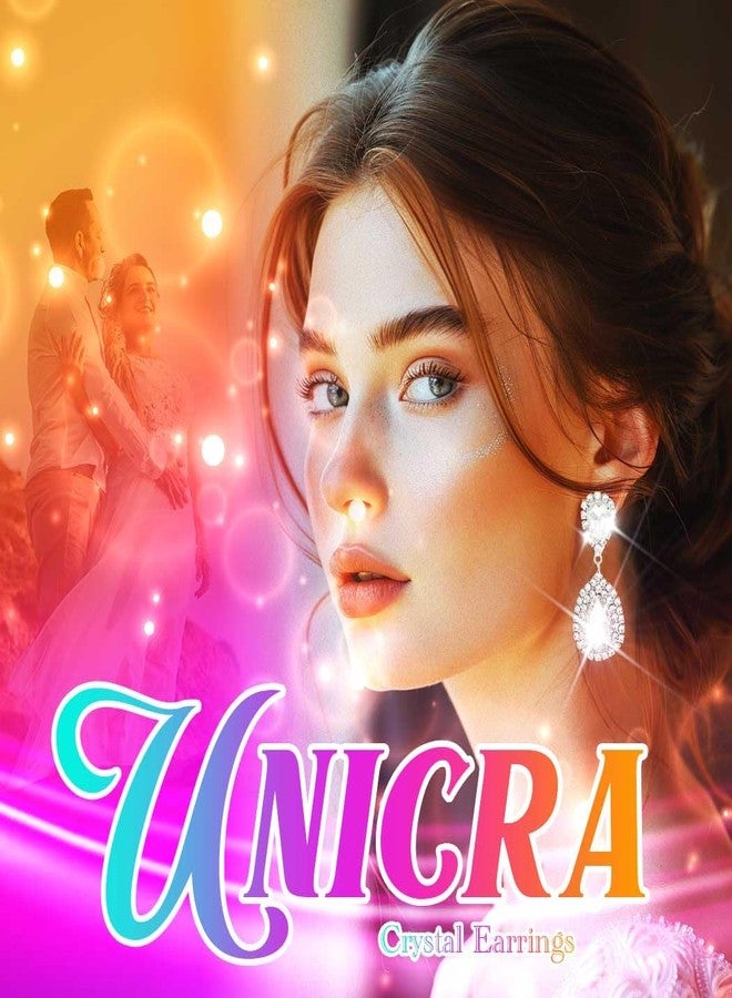 Unicra Silver Rhinestone Teardrop Earrings Crystal Wedding Bridal Dangle Earrings Prom Drop Earrings for Women and Brides (Silver) - Image 3