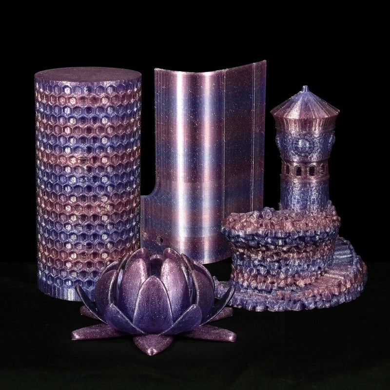 iSANMATE 3D Printer Filament Clear PLA, Multicolor Transparent Transition Glitter Filament, Gradient Purple Blue Multicolor PLA Filament, 3D Printing Filament 1KG/2.2lb, Blue Violet Galactic - Image 4