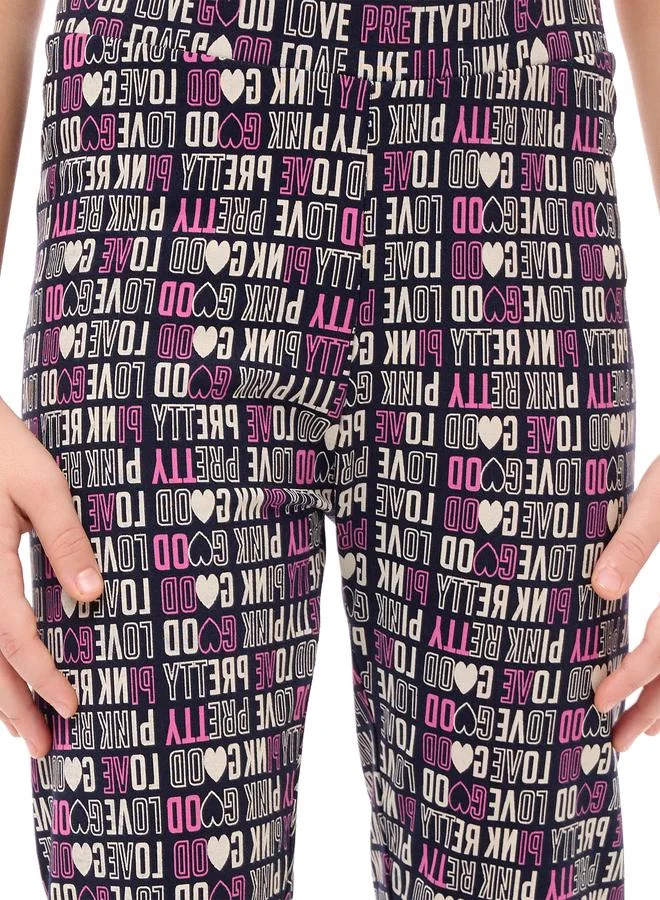 victor and jane Victor And Jane Girls Glitter Graphic Top and Leggings Set