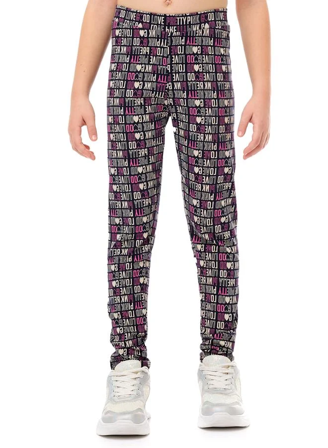 victor and jane Victor And Jane Girls Glitter Graphic Top and Leggings Set