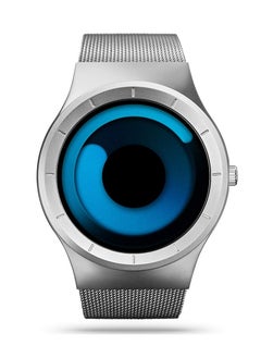 Unusual Swirl Dial Men's Watch Fashion Original Design Stainless Steel Mesh Band Quirky Novelty Creative Wristwatch