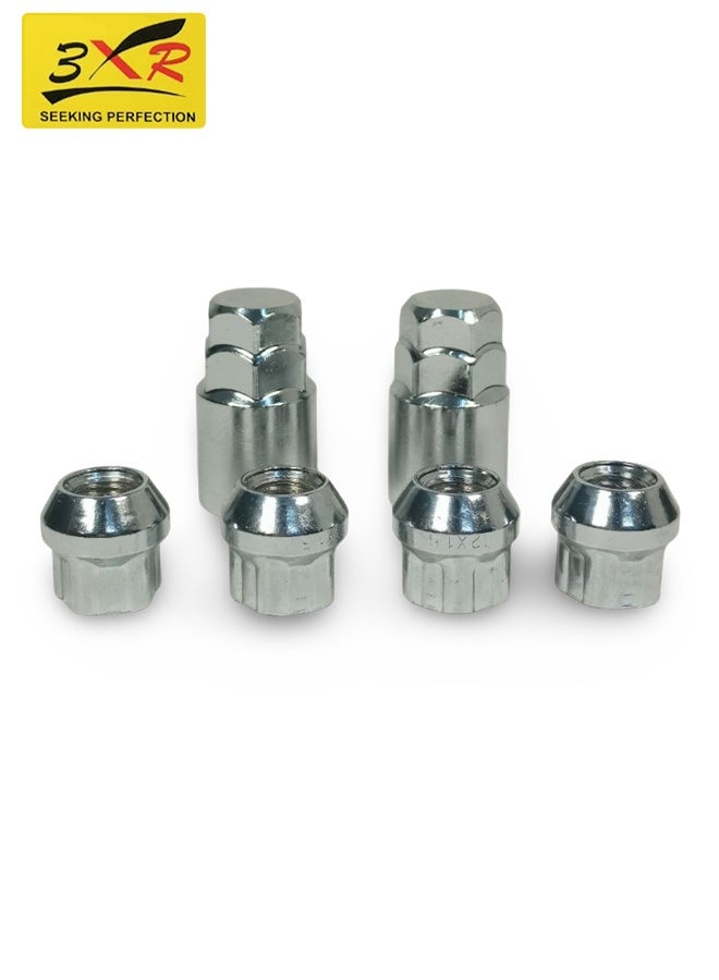 3XR Wheel Lock Set – 4 Pieces with Tool, 12mmx1.50 & 12mmx1.25, Chrome Plated, Secure, Easy to Install, for Car, Truck, and Motorcycle Wheels - Image 1