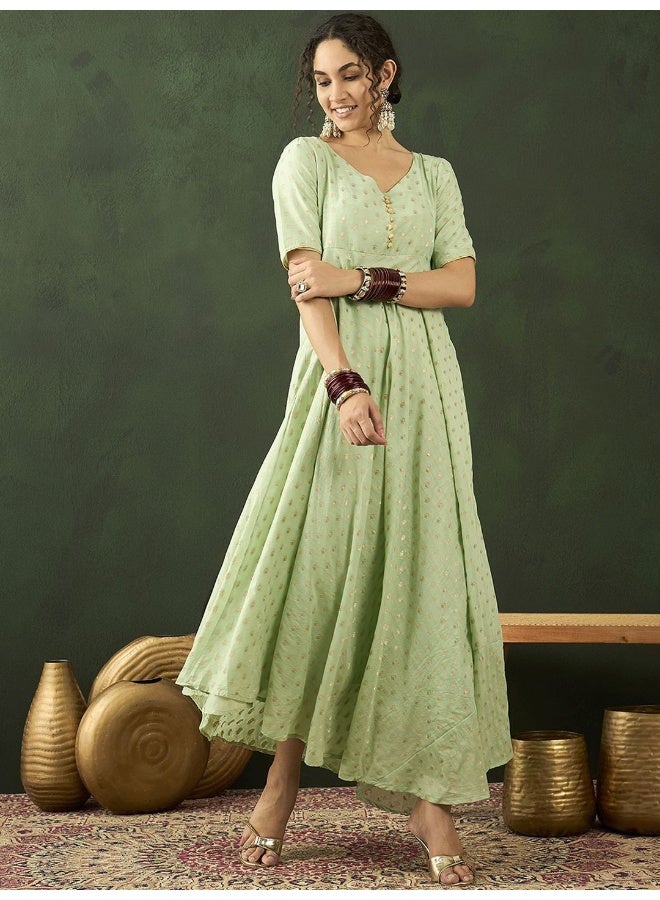 AKS Self Designed V-Neck Maxi Dress  - Image 1
