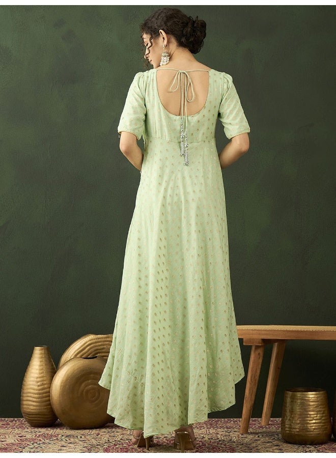 AKS Self Designed V-Neck Maxi Dress  - Image 4