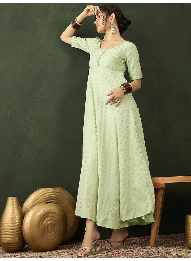 AKS Self Designed V-Neck Maxi Dress  - Image 5