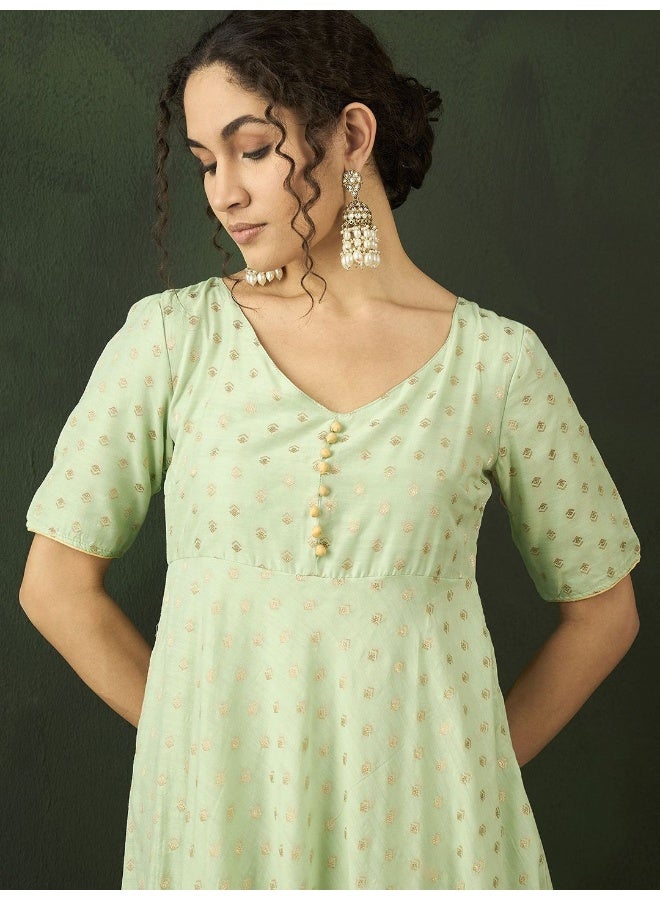 AKS Self Designed V-Neck Maxi Dress  - Image 2