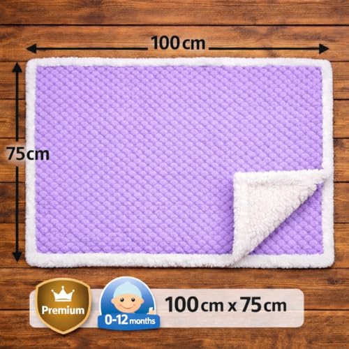 First Kick Premium Baby Blanket 100×75 cm – Ultra Soft Flannel Sherpa Newborn Blanket for Winter, AC, Stroller, Crib, Travel (0-12 Months) - Image 5