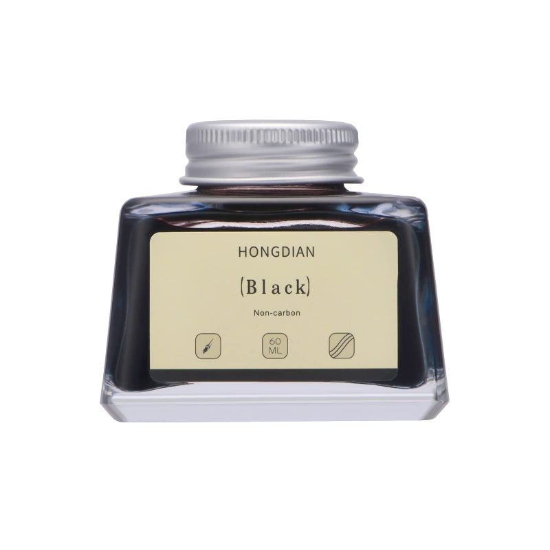 Asvine Hongdian Fountain Pen Bottled Ink Black, 60ml Fountain Pen Bottled Ink, Non Carbon - Image 1