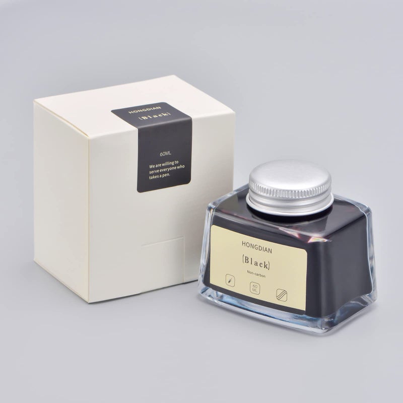 Asvine Hongdian Fountain Pen Bottled Ink Black, 60ml Fountain Pen Bottled Ink, Non Carbon - Image 2