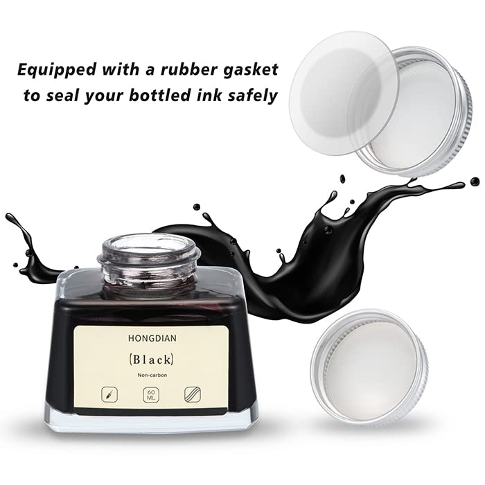 Asvine Hongdian Fountain Pen Bottled Ink Black, 60ml Fountain Pen Bottled Ink, Non Carbon - Image 3