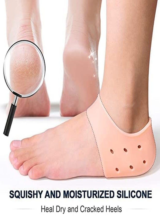 BEAUTIVIA Silicone Gel Heel Pad Socks For Heel Swelling Pain Relief,Dry Hard Cracked Heels Repair Cream Foot Care Ankle Support Cushion-For Men And Women -(Free Size)(1 Pair) - Image 4