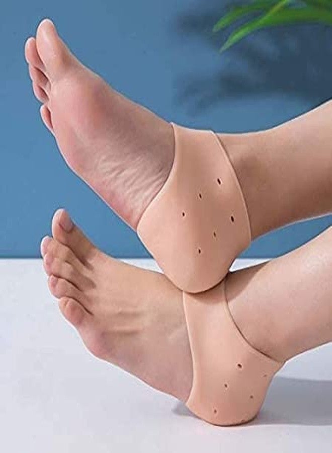 BEAUTIVIA Silicone Gel Heel Pad Socks For Heel Swelling Pain Relief,Dry Hard Cracked Heels Repair Cream Foot Care Ankle Support Cushion-For Men And Women -(Free Size)(1 Pair) - Image 1