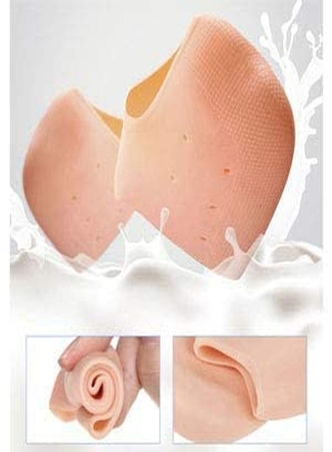 BEAUTIVIA Silicone Gel Heel Pad Socks For Heel Swelling Pain Relief,Dry Hard Cracked Heels Repair Cream Foot Care Ankle Support Cushion-For Men And Women -(Free Size)(1 Pair) - Image 3