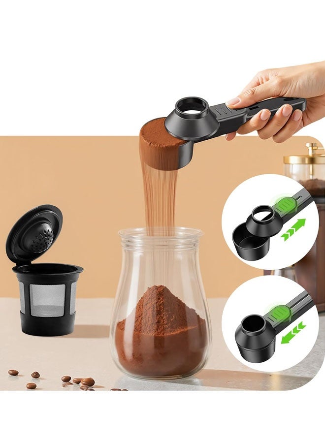 Coffee Scoop & Funnel for Reusable K Cup Refillable Coffee Pods: 2 Tablespoon Coffee Measuring Scoop - Easy Slide Scoop for Ground Coffee, Protein Powder, Tea without Spilling - Image 2