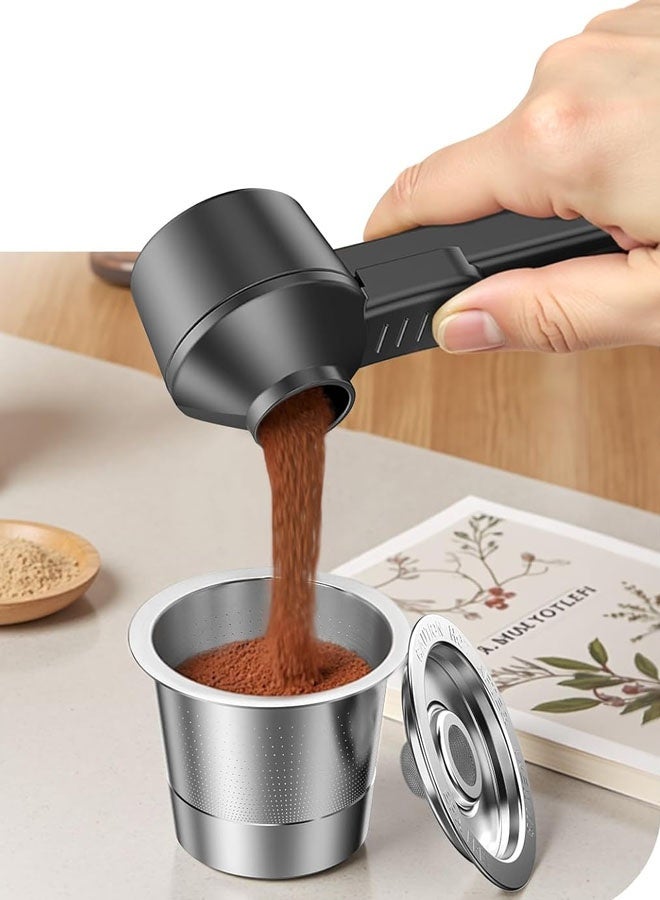 Coffee Scoop & Funnel for Reusable K Cup Refillable Coffee Pods: 2 Tablespoon Coffee Measuring Scoop - Easy Slide Scoop for Ground Coffee, Protein Powder, Tea without Spilling - Image 3