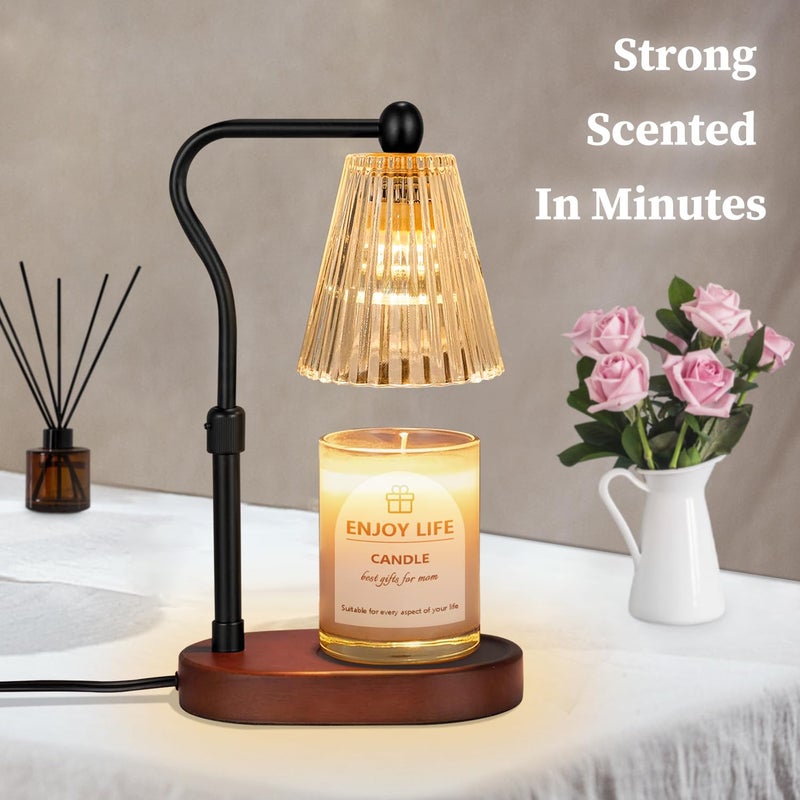 seenlast Candle Warmer Lamp with Timer Dimmer Adjustable Height, Electric Wax Warmer Vintage Home Decor for Scented Jar Candles,Birthday Gifts for Women - Image 2