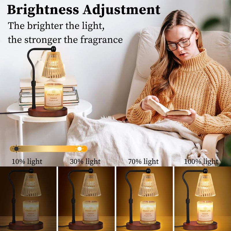 seenlast Candle Warmer Lamp with Timer Dimmer Adjustable Height, Electric Wax Warmer Vintage Home Decor for Scented Jar Candles,Birthday Gifts for Women - Image 4