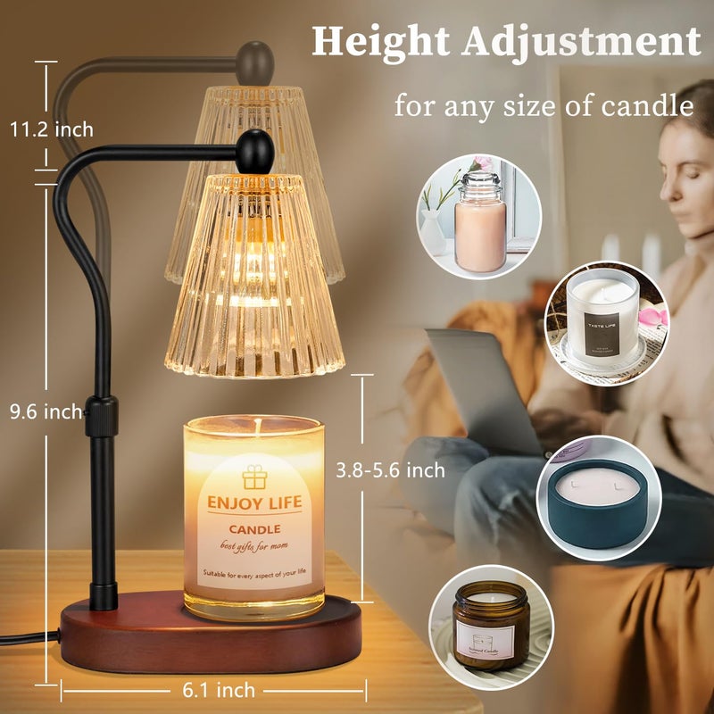 seenlast Candle Warmer Lamp with Timer Dimmer Adjustable Height, Electric Wax Warmer Vintage Home Decor for Scented Jar Candles,Birthday Gifts for Women - Image 3