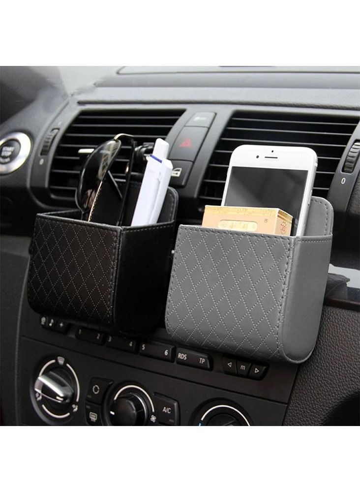 Car Air Vent Organizer Box Storage Bag Grey (Pack Of 2Pcs) - Image 4