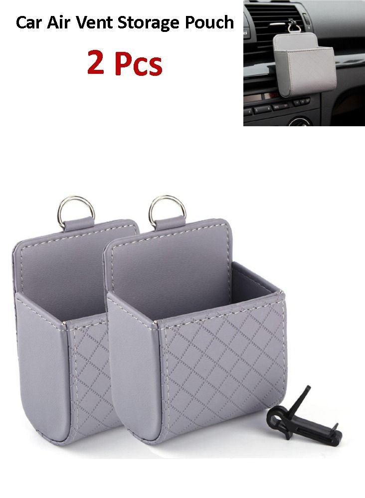 Car Air Vent Organizer Box Storage Bag Grey (Pack Of 2Pcs) - Image 1