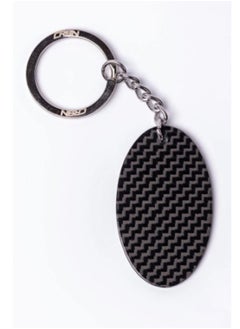 crbn Oval Shaped Carbon Fiber Keychain Plain Style  - Image 1