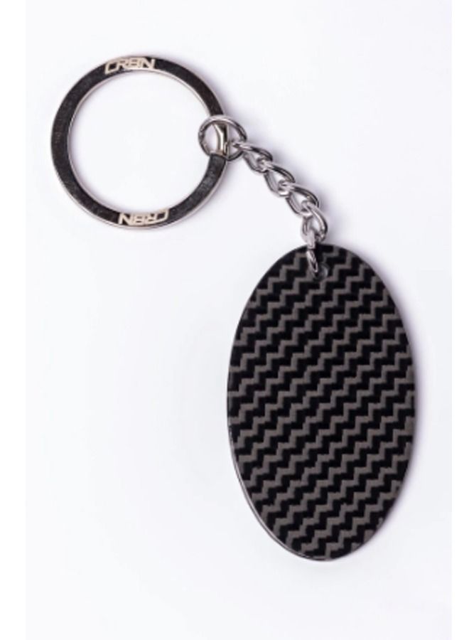 سي ار بي ان سلسلة مفاتيح من ألياف الكربون بيضاوية الشكل نسج عادي - Image 1