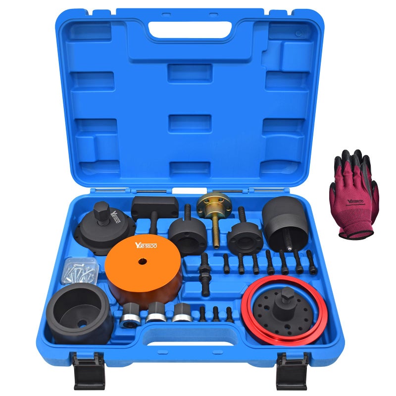 مجموعة أدوات إزالة وتركيب ختم الزيت الأمامي والخلفي لعمود الكرنك من يويستلو متوافقة مع محركات بي إم دبليو N20 N26 N40 N42 N45 N45T N46 N52 N53 N54 N55