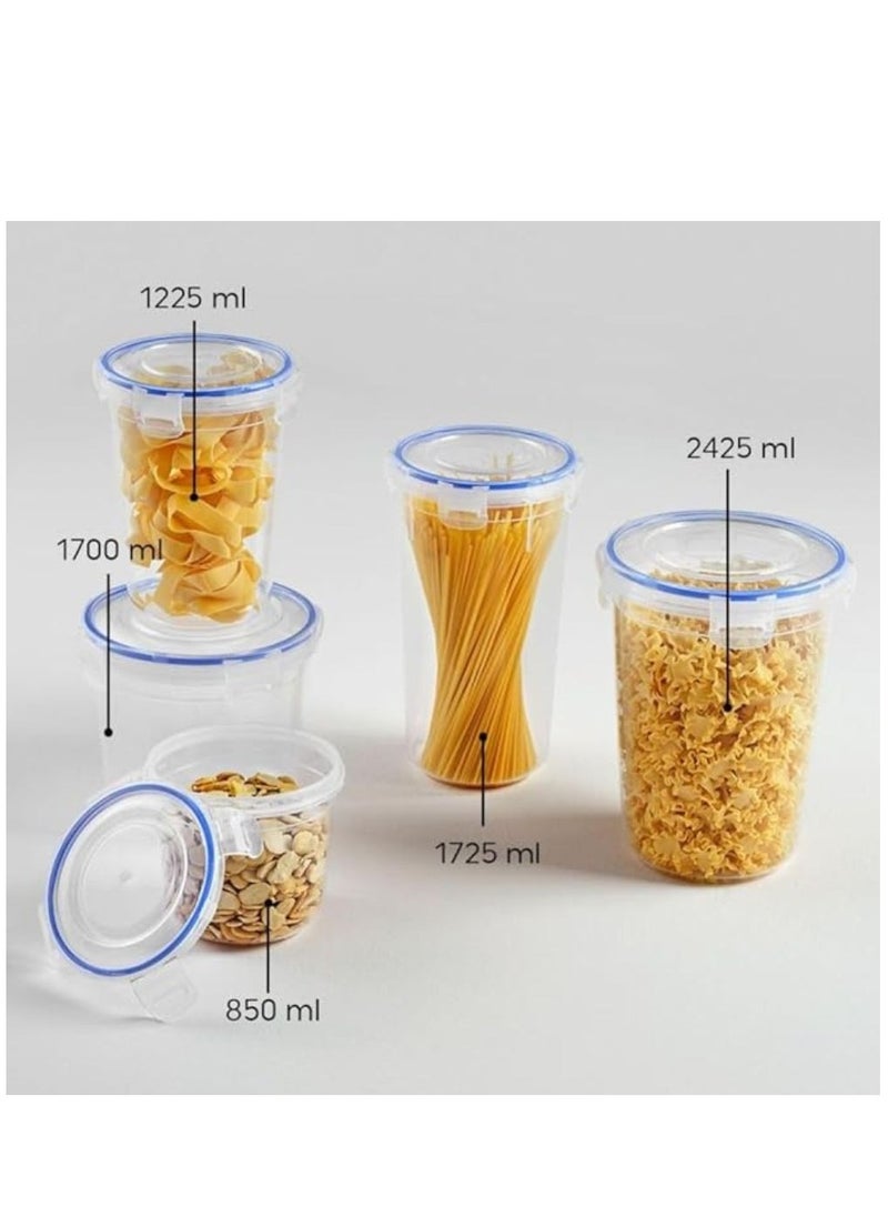 Dunya plastic BPA free rounded container box silicone lid seal airtight Lid Can be used for food Storage meal prep transparent (1225 ml)