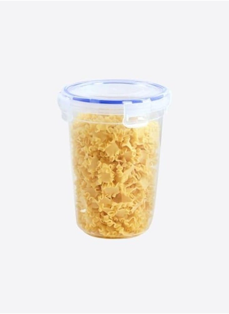 Dunya plastic BPA free rounded container box silicone lid seal airtight Lid Can be used for food Storage meal prep transparent (1225 ml)