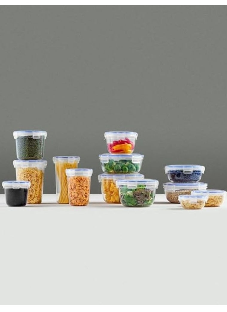 Dunya plastic BPA free rounded container box silicone lid seal airtight Lid Can be used for food Storage meal prep transparent (1225 ml)
