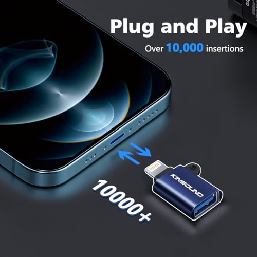 Kinsound 301 USB OTG for iPhone/iPad, Lightning OTG Pendrive Adapter Compatible with iOS 13 and Later, USB Female Support Connect USB Flash Drive, Keyboard, Mouse - Image 4