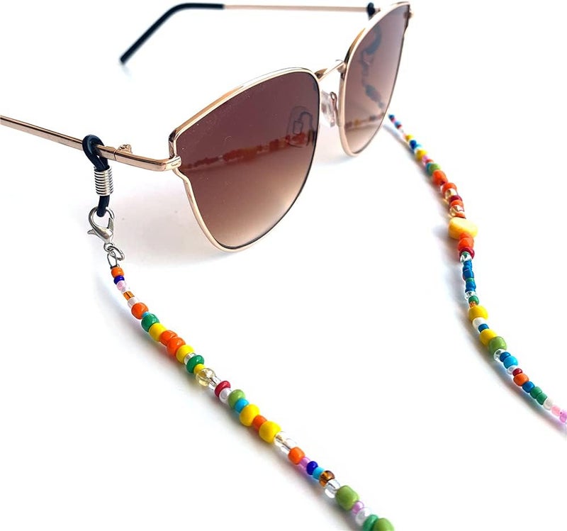 Decker Colorful Bead Women’s eyeglass chain eyewear retainer Mask Holder Reading glass Necklace Lanyard (Rainbow Beads) - Image 5