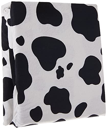 Trend Lab Cow Print Deluxe Flannel Fitted Crib Sheet-Cow Print, Cotton Flannel, Black, White, Fully Elasticized, 10 in Deep Pockets, Fits Standard Crib Mattress 28 in x 52 in - Image 2