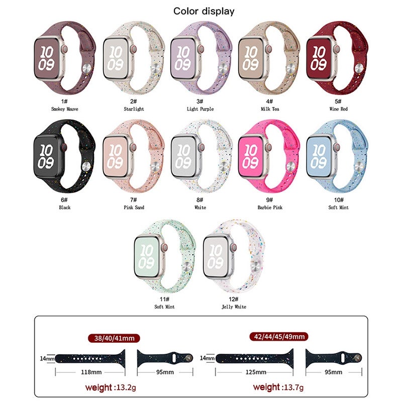 erorex For Apple Watch Series 10 42Mm Slim Style Colorful Dots Silicone Watch Band(Pink Sand) - Image 4