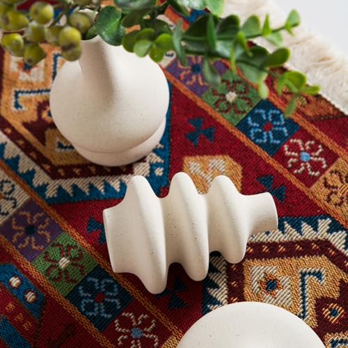 Tenforie Small White Ceramic Vases Set of 5, Mini Decorative Boho Vases for Flower, Wedding & Home Decor - Image 4
