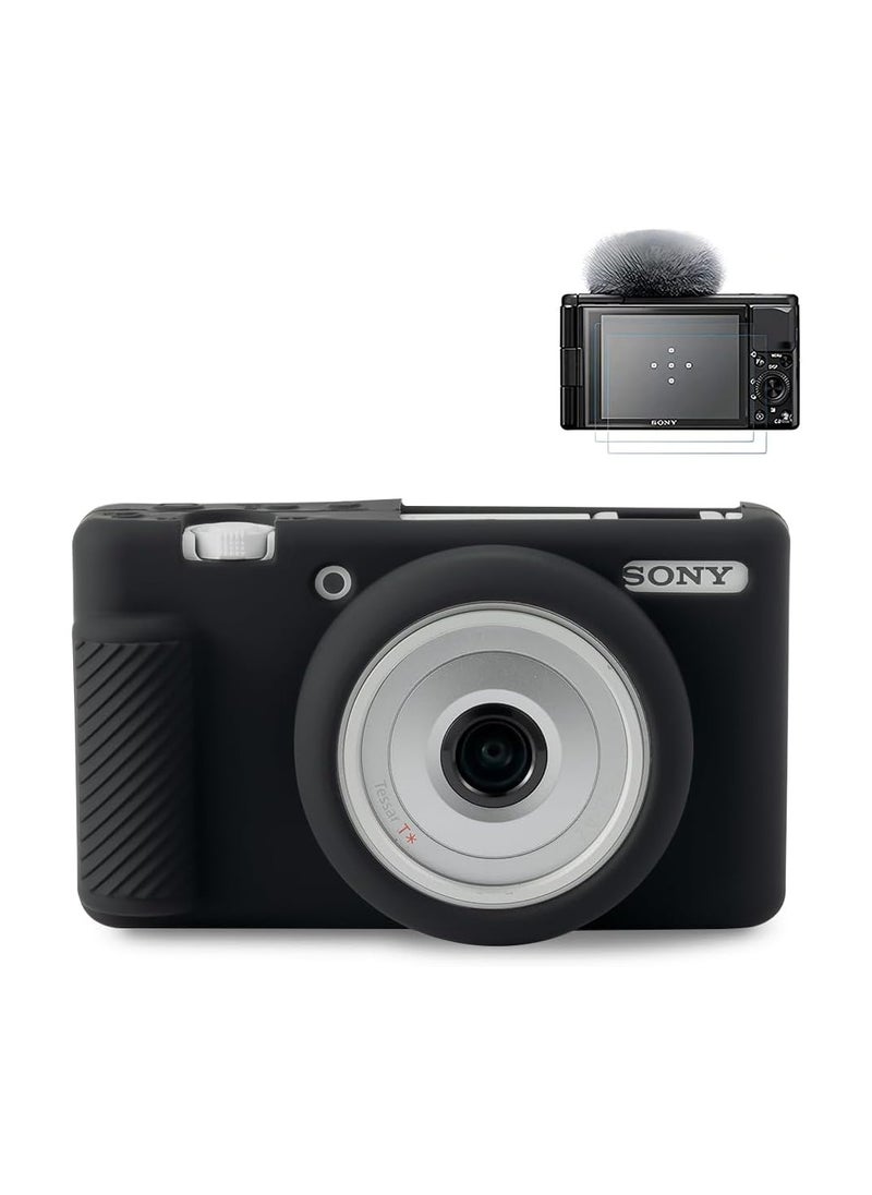 جنرال - لكاميرا Sony ZV-1F، ZV-1 II/ZV-1M2 (كاميرا فلوغ)، غطاء سيليكوني للكاميرا ZV1F، مقاوم للخدوش، رقيق جدًا، ناعم، مع حماية شاشة للـ ZV1 F. - Image 1