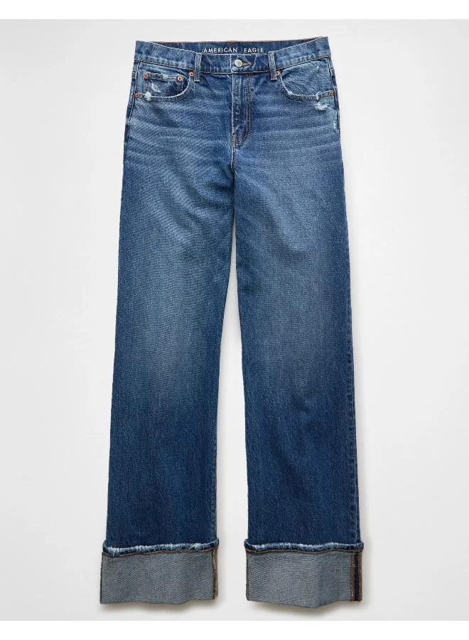 امريكان ايجل AE Stretch High-Waisted Stovepipe Cuffed Jean