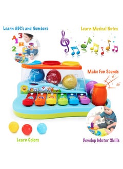 Stone and Clark Pop 'N Play Pound a Ball Toy for Toddlers 1-3 - Xylophone Baby Musical Toy Play Station - 6 Piano Keys, Colorful Balls, Exciting Hammer Toy - Fun to Play, Learn & Develop Fine Motor Skills  - Image 2