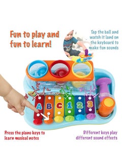 Stone and Clark Pop 'N Play Pound a Ball Toy for Toddlers 1-3 - Xylophone Baby Musical Toy Play Station - 6 Piano Keys, Colorful Balls, Exciting Hammer Toy - Fun to Play, Learn & Develop Fine Motor Skills  - Image 4
