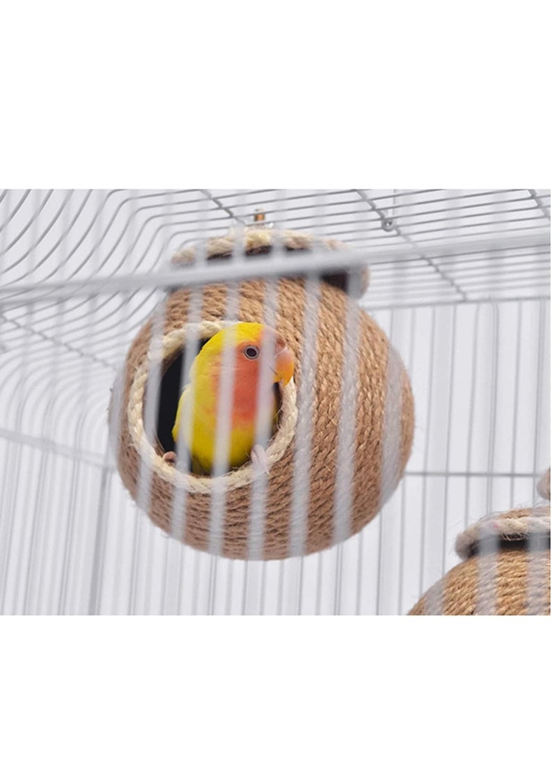 GUDOO - Straw Bird Nest Reusable Grass Woven Parakeet Breeding Cave Parrot Hatching House for Rabbit Bunny Dove Canary - Image 1