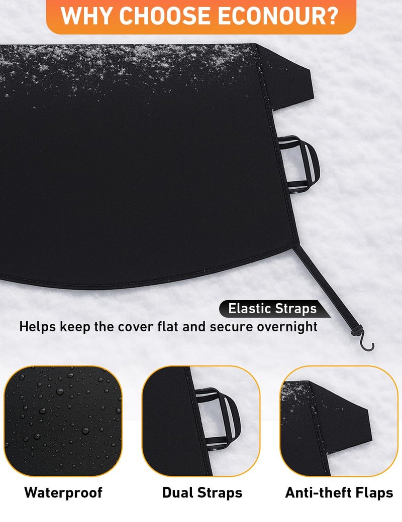 EcoNour Car Snow Cover Compatible for Audi A3 A4 A5 A6 | Windshield Cover for Ice and Snow with S-Hook Straps | Heavy-Duty 600D Oxford Winter Car Cover, Waterproof & Anti-Slip - Image 3