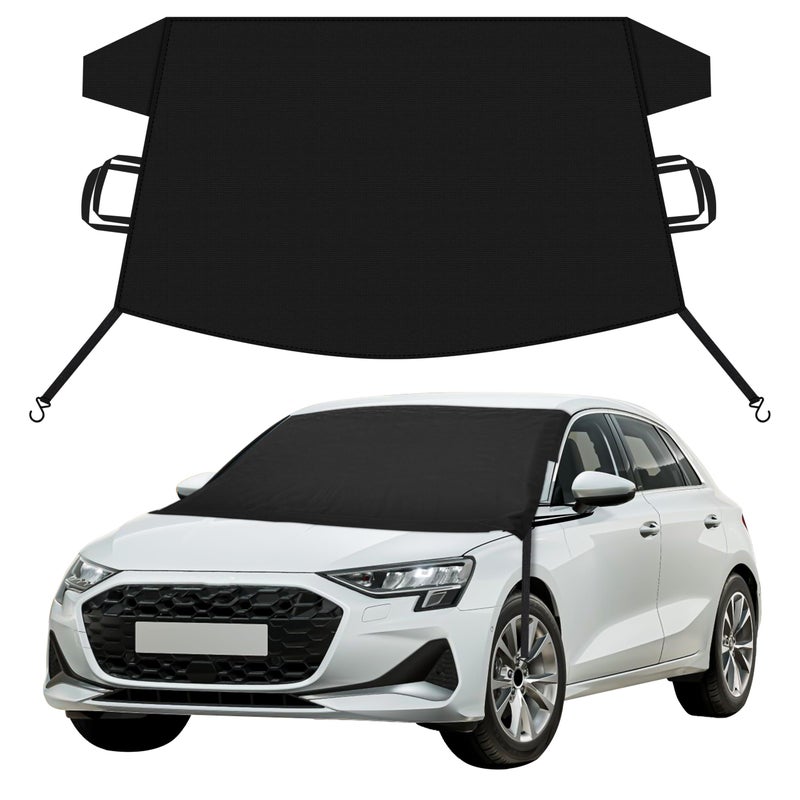 EcoNour Car Snow Cover Compatible for Audi A3 A4 A5 A6 | Windshield Cover for Ice and Snow with S-Hook Straps | Heavy-Duty 600D Oxford Winter Car Cover, Waterproof & Anti-Slip - Image 1