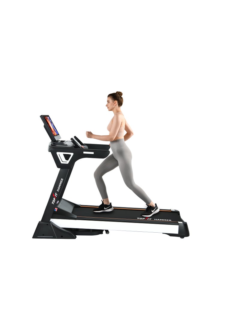null - جهاز مشي MT-X-Power-X7 من توب فيت قابل للطي مع نظام اندرويد بالكامل وشاشة 15.6 بوصة 4.5 حصان سهل التخزين لتمارين اللياقة البدنية ، أسود - Image 1