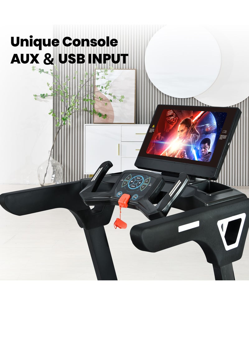 null - جهاز مشي MT-X-Power-X7 من توب فيت قابل للطي مع نظام اندرويد بالكامل وشاشة 15.6 بوصة 4.5 حصان سهل التخزين لتمارين اللياقة البدنية ، أسود - Image 1