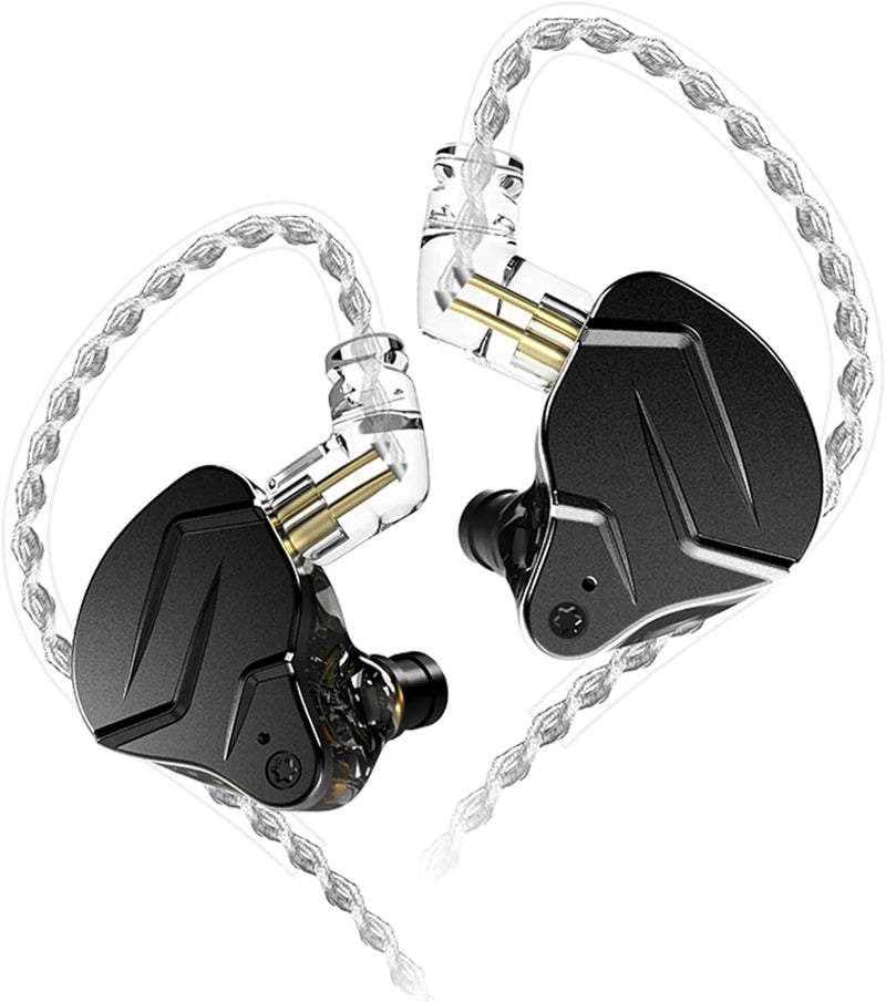 Kinboofi سماعات KZ ZSN PRO X HiFi داخل الأذن IEM، سماعات أذن 1BA 1DD، سماعات درامز مزدوجة السائقين للموسيقيين، سماعة ستيريو مع كابل C قابل للإزالة للكنيسة (بدون ميكروفون، أسود داكن) - Image 1