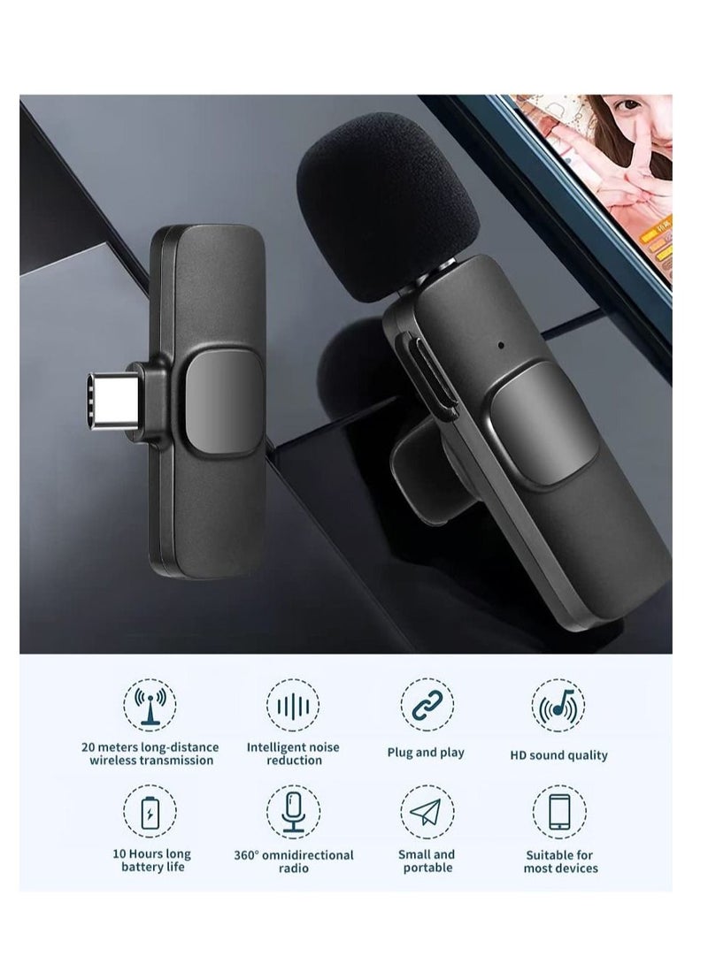 Phone Planet Wirelessly Microphone USB-C Plug And Play Clip-on Lapel Mic - Image 1