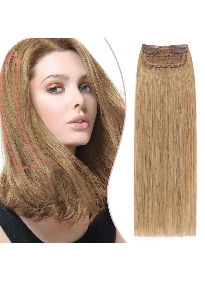 Rich Choices - Rich Choices Clip In Mini Human Hair Extensions One Piece Short Straight Invisible Seamless Hairpin Hair For Thinning Hair Adding Hair Volume Cushion High Hair For Men Women1227 Dark Blonde17g - Image 1